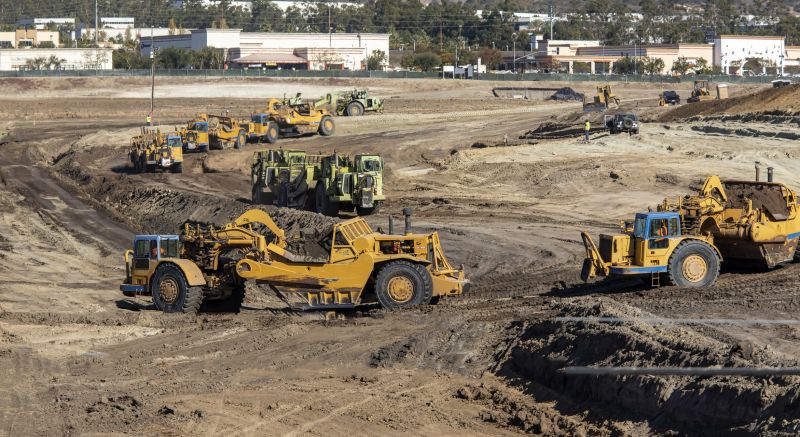 Heavy equipment in action